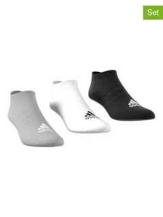 Skarpetki męskie - adidas Skarpety funkcyjne (3 pary) w kolorze biało-szaro-czarnym - grafika 1