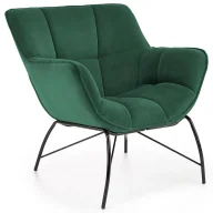 Fotele - Zielony kubełkowy fotel wypoczynkowy P2-F12 - miniaturka - grafika 1