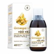 Przeziębienie i grypa - Aura Herbals Omega-3 (370 DHA) + D3 (2000IU) + K2MK7 w płynie (200 ml) OMEGA3D3K2 - miniaturka - grafika 1