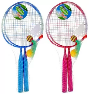 Rakietki do badmintona krótkie metalowe + akcesoria w siatce MC mix cena za 1 szt - Badminton - miniaturka - grafika 1