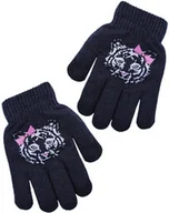Rękawiczki dla dzieci - Zimowe rękawiczki dla dziewczynki Noviti RZ023-G-01 Granatowe - miniaturka - grafika 1