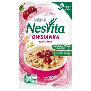Nesvita Płatki owsiane Wiśnia 45 g - Płatki śniadaniowe i musli - miniaturka - grafika 1