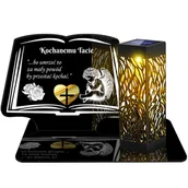 Lampiony i znicze - ZNICZ SOLARNY LED WIECZNY PODSTAWKA NA CMENTARZ GRÓB lampka Księga 3D DLA TATY - miniaturka - grafika 1