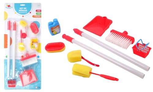 FLYPOP'S - Zestaw do Sprzatania - Zabawka dla Dziecka - 010992 - Wielokolorowy - Plastik - Nasladowanie - Zabawka Dziecieca - Sprzatanie - Zabawka Dziecieca - Akcesoria - 42 cm - Od 3 lat