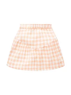 Spódnice - TOM TAILOR Dziewczęta Spódnica z wzorem w kratkę 1031841, 29909 - Orange Pink Check, 128-134 - grafika 1