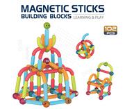 Klocki - Magnetyczne klocki konstrukcyjne - zestaw 102 elementy - miniaturka - grafika 1