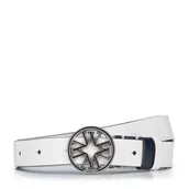 Paski - Damski pasek skórzany dwustronny z klamrą z monogramem - miniaturka - grafika 1