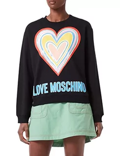 Koszulki i topy damskie - Love Moschino Multicolor Heart Damska koszulka survivalowa, czarny, 46 - grafika 1