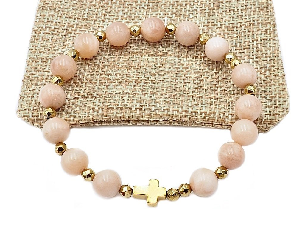 Bransoletka różaniec na rękę kamień słoneczny sakwa