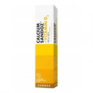 CALCIUM Sandoz 880IU + Vitamin D3 1000mg, 30 tabletek do żucia >> 0zł za wysyłkę przy zakupach od 149 zł << - Witaminy i minerały - miniaturka - grafika 1