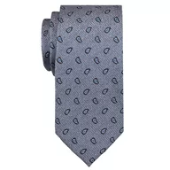Krawaty i muchy męskie - Krawat szary w niebieskie paisley EM 6 - EM Men's Accessories - miniaturka - grafika 1