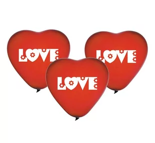Gemar Balloons Balony 10", serca, GEMAR, czerwone LOVE, 5 szt CRS/P149 - Balony i akcesoria - miniaturka - grafika 1