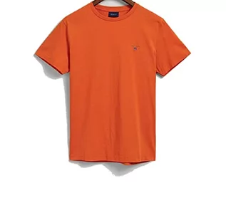 Koszulki męskie - GANT Męski t-shirt Slim Pique SS Apricot Orange, Apricot Orange, XXL - grafika 1