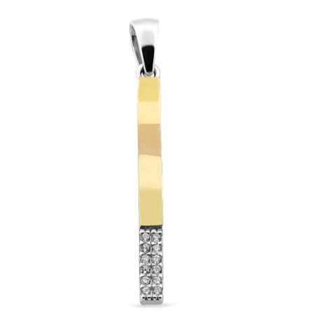 ZAWIESZKA SREBRNA ZE ZŁOTEM I CYRKONIAMI 1021