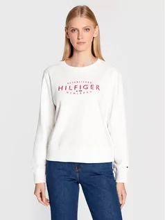 Bluzy damskie - Tommy Hilfiger Bluza WW0WW35978 Biały Relaxed Fit - grafika 1