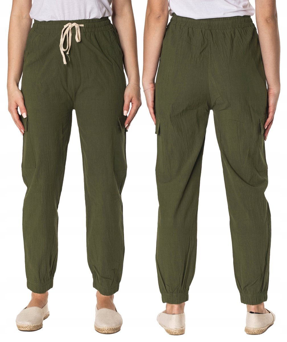 Cienkie Spodnie Damskie Bawełna Lato 1996-4 2XL3XL