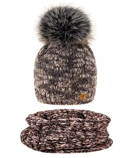 Damski Komplet Czapka i Komin Szalik Woolk Marina - Czapki damskie - miniaturka - grafika 1