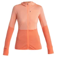 Bluzy sportowe damskie - Bluza damska Icebreaker Women Merino 200 Realfleece™ Descender LS Zip Hoodie Rozmiar: S / Kolor: pomarańczowy - miniaturka - grafika 1