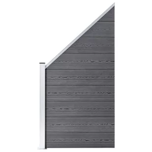vidaxl Panel ogrodzeniowy WPC 90 x (100-180) cm, szary 49071 - Ogrodzenia - miniaturka - grafika 1