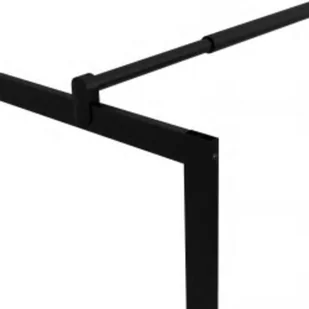 VidaXL Ścianka prysznicowa z półką czarna, 100x195 cm ESG i aluminium - Ścianki i drzwi prysznicowe - miniaturka - grafika 8