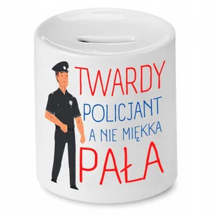 SKARBONKA DLA POLICJANTA TWARDY POLICJANT PREZENT z Nadrukiem ze Zdjęciem - Skarbonki - miniaturka - grafika 1