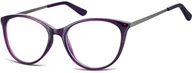 Okulary korekcyjne, oprawki, szkła - Sunoptic Okulary oprawki zerówki korekcyjne Kocie Unisex AC27E ciemnofioletowe - miniaturka - grafika 1
