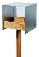 Klatki i wyposażenie dla ptaków - Luxus-Vogelhaus 46861E Eichenholz Vogelfutterhaus Mit Ständer, Aluminiumdach, Futtertablett Aus Eiche Und Futtersilo - miniaturka - grafika 1