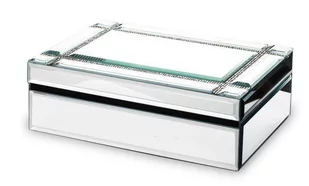 Szkatułka prostokątna srebrna 8x24,5x16,5 cm - Pudełka i szkatułki - miniaturka - grafika 1