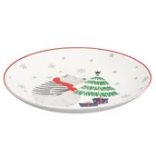 Talerze - Talerz deserowy Winter friends porcelanowy 21 cm niedźwiadek biały - miniaturka - grafika 1