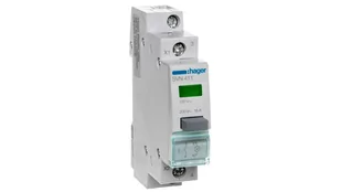 Hager polo Przełącznik przyciskowy z lampką zieloną 16A 1Z 230V AC SVN411 SVN411 - Bezpieczniki elektryczne - miniaturka - grafika 1