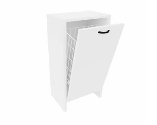Szafka Stojąca Łazienkowa Z Koszem 40 Cm Biała Mat - Szafki łazienkowe - miniaturka - grafika 1