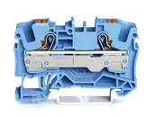 Kostki, złączki, wtyczki - Złączka przelotowa 2-przewodowa, z przyciskami, 6 mm2, z otworem pomiarowym, do zastosowań Ex i, opis z boku i na środku, na szynę TS 35 x 15 i 35 x - miniaturka - grafika 1