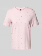 Koszulki i topy damskie - T-shirt o kroju regular fit z wyhaftowanym motywem model ‘PAULINA’ - miniaturka - grafika 1