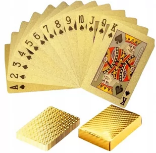 Karty do gry plastikowe złote do pokera talia 54 - Gry karciane - miniaturka - grafika 1