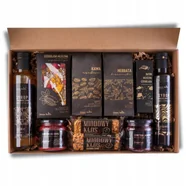 MEGA ZESTAW PREZENTOWY duży kosz box herbata kawa słodycze przetwory syropy