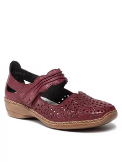 Espadryle damskie - Rieker Półbuty 41399-35 Czerwony - grafika 1