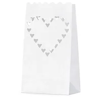 Gadżety dla niej i dla niego - PartyDeco Torebki na świece, białe, 10 sztuk - miniaturka - grafika 1