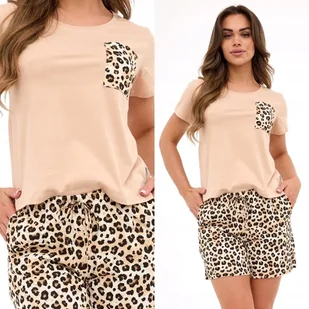 PIŻAMA Damska CORNETTE 675 Panther 5 XL / 42 Beż - Piżamy damskie - miniaturka - grafika 1