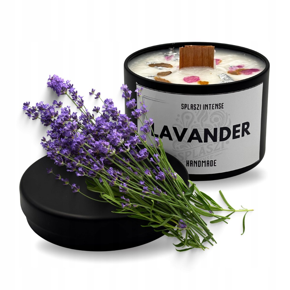 Świeczka Zapachowa o Zapachu Lawendy w Puszce Wosk Sojowy Drewniany Knot