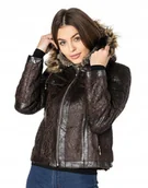 Kurtki damskie - Ciepła Kurtka Damska Ocieplana Futerkiem 813-2 3XL - miniaturka - grafika 1