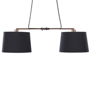 Lampy sufitowe - Beliani Lampa wisząca Lampa wisząca 2-punktowa czarna FUCINO 69906 - miniaturka - grafika 1