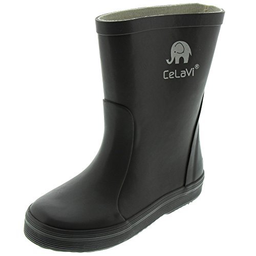 Celavi Dziecięce kalosze, unisex, wodoszczelne kalosze, 100% kauczuk naturalny, rozmiar: 23, kolor: szary, 1147