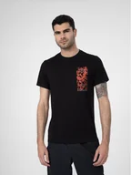 Koszulki męskie - 4F T-Shirt 4FSS23TTSHM487 Czarny Regular Fit - miniaturka - grafika 1