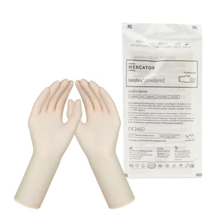 Rękawiczki chirurgiczne lateksowe sterylne 7.0 pudrowane Mercator Santex Powdered 1 para - Rękawiczki jednorazowe - miniaturka - grafika 1