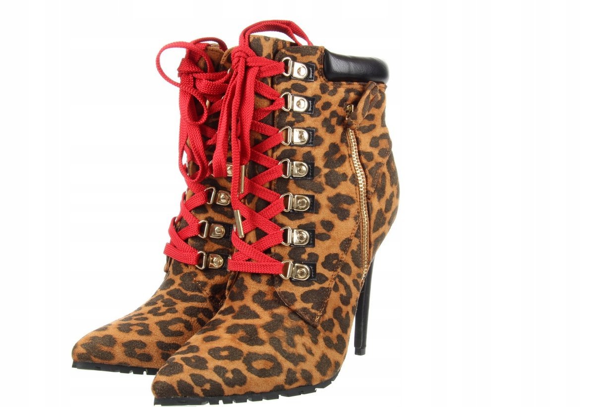 BOTKI NA SZPILCE W PANTERKĘ 38 SHOEDAZZLE 0ZXE2*