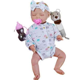 Śpiąca Lalka Reborn Jak Prawdziwe Niemowlę 43 CM - Lalki dla dziewczynek - miniaturka - grafika 1