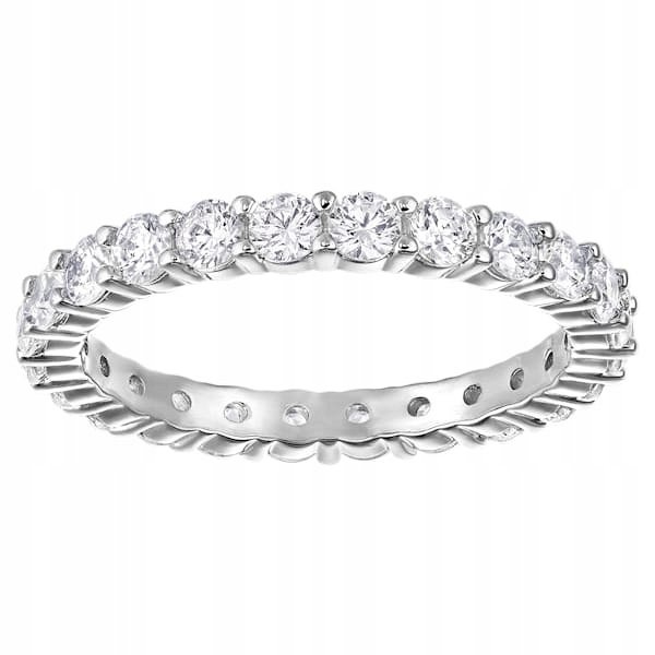 SWAROVSKI PIERŚCIONEK SREBRNY Z CYRKONIAMI GŁADKI ELEGANCKI 52 1I4A