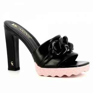 Czarne klapki na słupku CARINII - Carinii - Klapki i japonki damskie - miniaturka - grafika 1