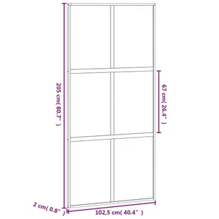 Drzwi przesuwne, czarne, 102,5x205cm, szkło hartowane aluminium 8721012120464 - Drzwi wewnętrzne - miniaturka - grafika 9
