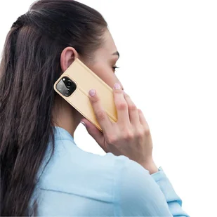 Dux Ducis Skin Pro kabura etui pokrowiec z klapką iPhone 13 Pro złoty - Etui i futerały do telefonów - miniaturka - grafika 9